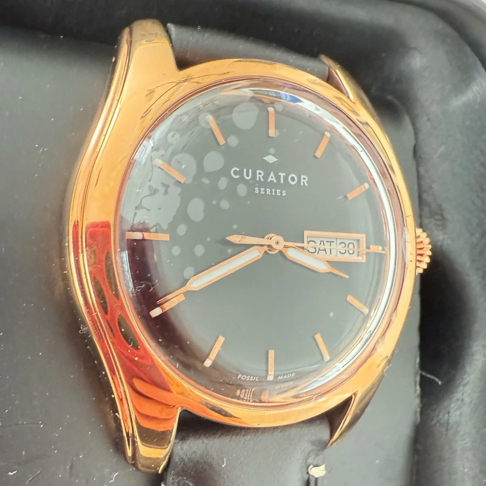 Fossil curator series Benjamin Vandiver men’s rose gold tone and black watch